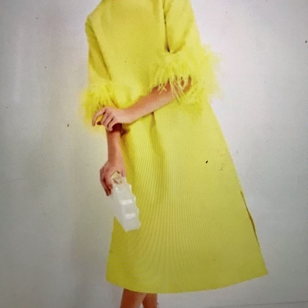 Tuckernuck Citron Feathered Jamie Dress XL
